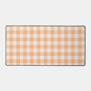 Motif Gingham à Carreaux Blancs et Abricot
