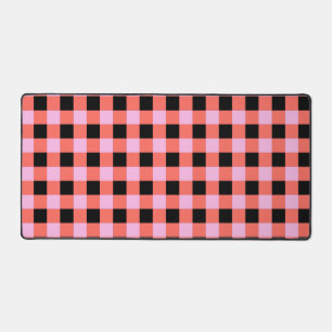 Motif Gingham à carreaux rose et noir