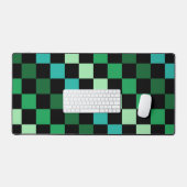 Motif Gingham à carreaux verts bleus (Clavier et souris)