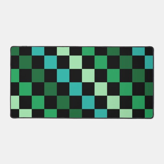 Motif Gingham à carreaux verts bleus (Recto)