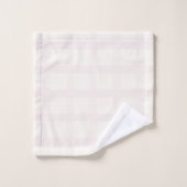 Motif Gingham Blanc Crème et Champagne Rose (Gant de toilette)