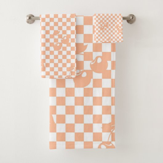 Motif Gingham Cerise Fuzz pêche (En situation)