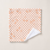 Motif Gingham Cerise Fuzz pêche (Gant de toilette)