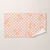 Motif Gingham Cerise Fuzz pêche (Serviette à main)