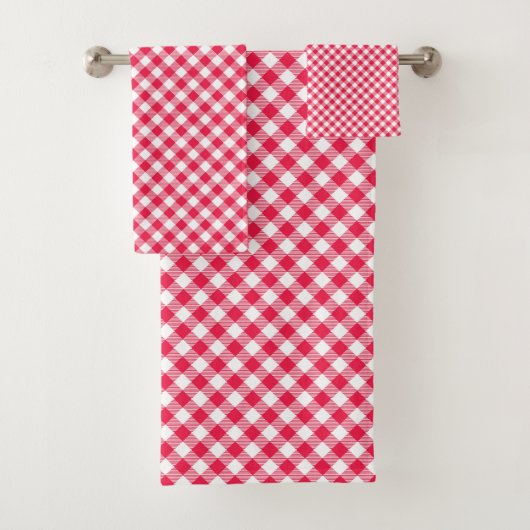 Motif Gingham Rouge et Blanc Classique Rustique (En situation)
