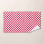 Motif Gingham Rouge et Blanc Classique Rustique (Serviette à main)