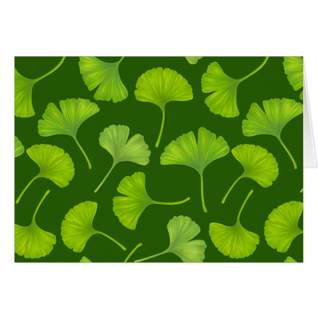 Motif Ginkgo sur vert foncé (Devant horizontal)