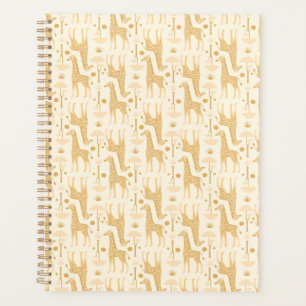 Motif girafe Safari jaune doré