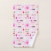 Motif Glamour de Maquilleuse Rose (Serviette à main)