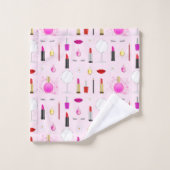 Motif Glamour de Maquilleuse Rose (Gant de toilette)