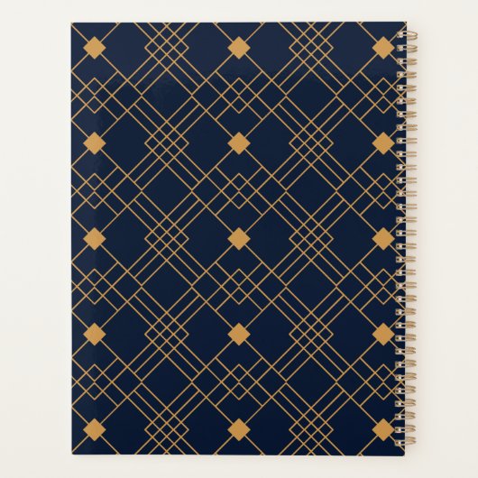 Motif Gold art déco sur arrière - plan bleu foncé (Dos)