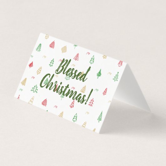 Motif Gold Green Red Christmas Trees (Front)