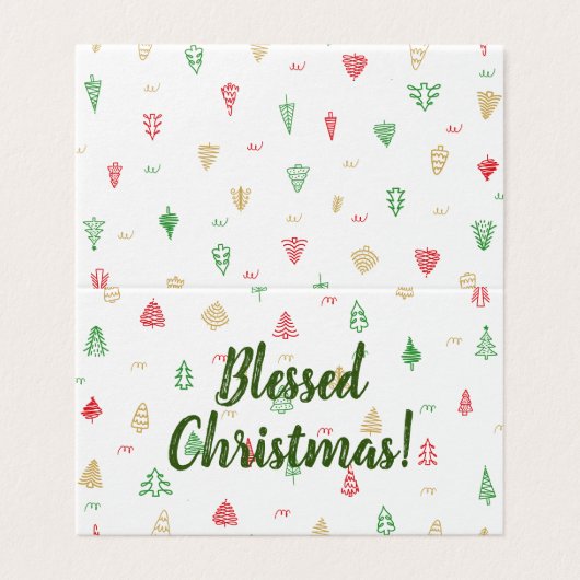 Motif Gold Green Red Christmas Trees (Outside Unfolded)