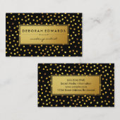 Motif Gold Speck élégant noir avec Étiquette or (Devant / Derrière)