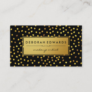 Motif Gold Speck élégant noir avec Étiquette or