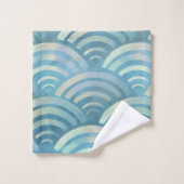 Motif Golden Blue Fish Scales (Gant de toilette)