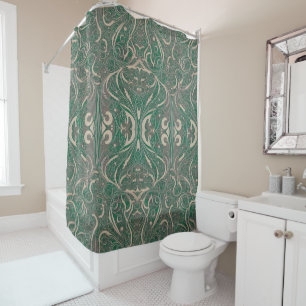 Motif gothique rideau de douche verte