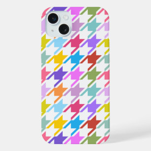 Motif grand motif multicolore + blanc Houndstooth