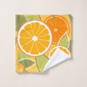 Motif graphique d'agrumes orange frais (Gant de toilette)