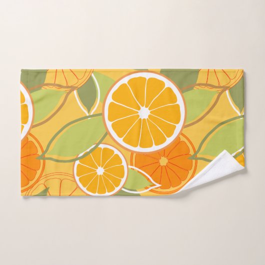 Motif graphique d'agrumes orange frais (Serviette à main)