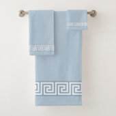 Motif grec blanc sur le Bleu Lumière Merveilleux (En situation)