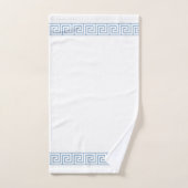 Motif grec bleu clair sur blanc (Serviette à main)