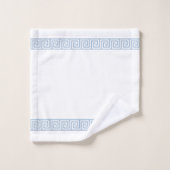 Motif grec bleu clair sur blanc (Gant de toilette)