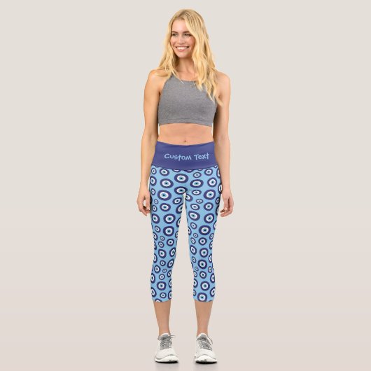Motif grec des yeux mal Capri Leggings (Recto)