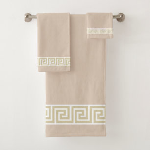 Motif grec élégant sur beige champagne