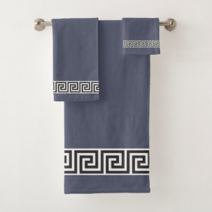 Motif grec élégant sur gris et blanc