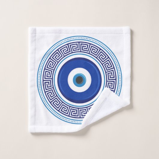 Motif grec mal oeil Nazar (Gant de toilette)