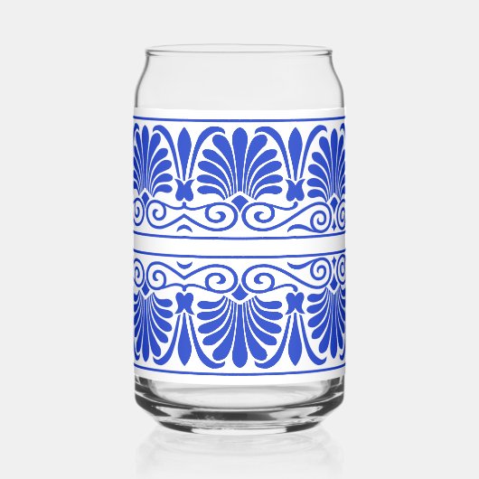 Motif grec méditerranéen bleu (Gauche)