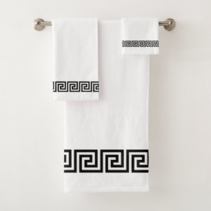 Motif grec noir élégant sur fond blanc