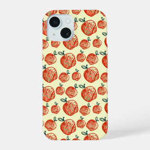 Motif gribouillé de pomme rouge