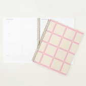 Motif Grille Beige et Rose Clair (Devant avec enveloppe)