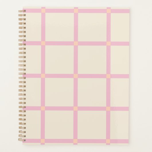 Motif Grille Beige et Rose Clair (Devant)