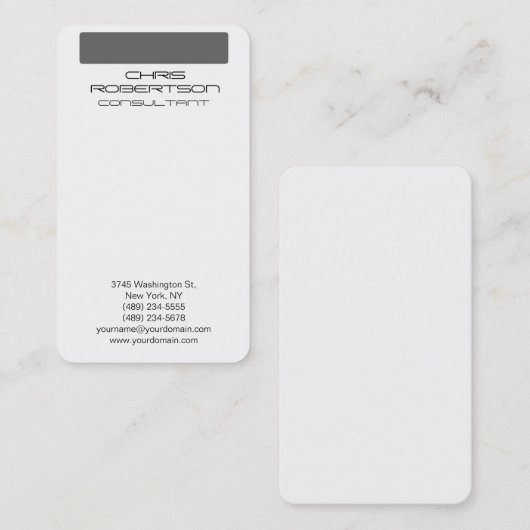 Motif gris blanc Carte de visite de charme attraya (Devant / Derrière)