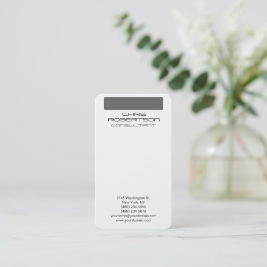Motif gris blanc Carte de visite de charme attraya (Debout devant)