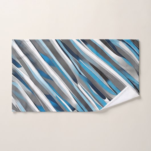 Motif gris, blanc et bleu (Serviette à main)