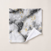 Motif gris blanc noir et or marbre (Gant de toilette)