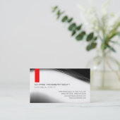 Motif gris blanc rouge Carte de visite attrayant (Debout devant)