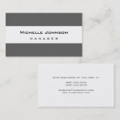 Motif gris blanc tendance Carte de visite chic (Devant / Derrière)