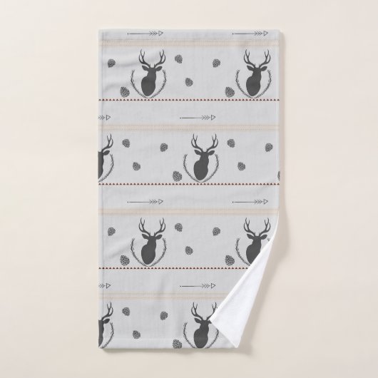 Motif gris de cerfs communs (Serviette à main)