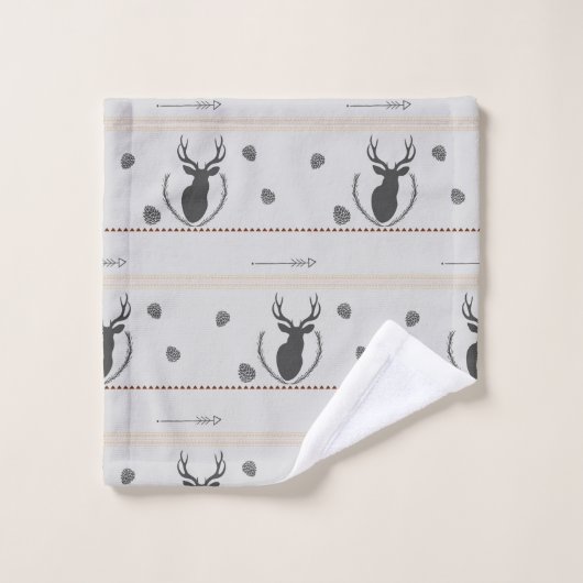 Motif gris de cerfs communs (Gant de toilette)