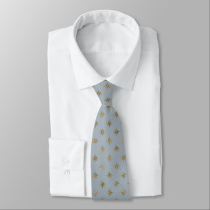 Motif Gris et Gold Star Cravate Hommes Classic Loo