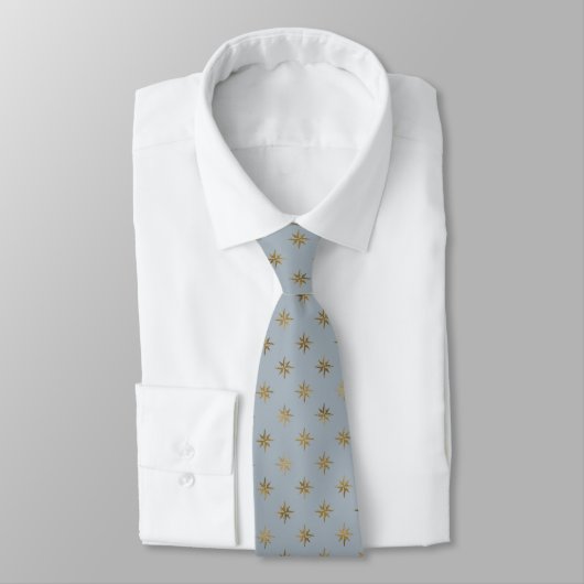 Motif Gris et Gold Star Cravate Hommes Classic Loo (Attaché)