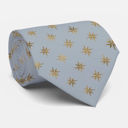 Motif Gris et Gold Star Cravate Hommes Classic Loo (Roulé)