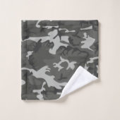 Motif gris moderne de camouflage (Gant de toilette)