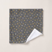 Motif gris moderne étoiles blanches jaunes (Gant de toilette)