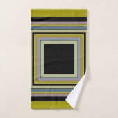 Motif gris olive carré rayé classique (Serviette à main)